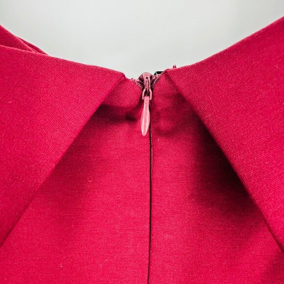 Lulus Classic Glam Off-The-Shoulder Burgundy Back Zip Stretch Mini Dress Size S - Picture 5 of 9